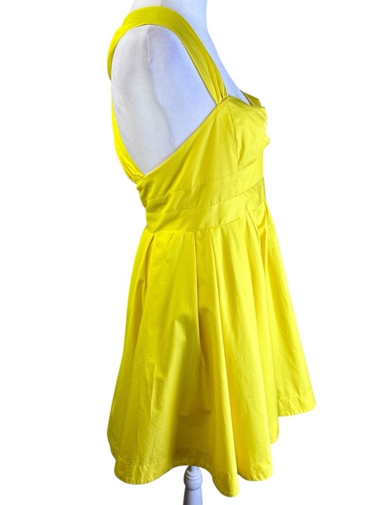 French Connection Yellow Fit-and-Flare Mini Dress Size 4 - Picture 7 of 11